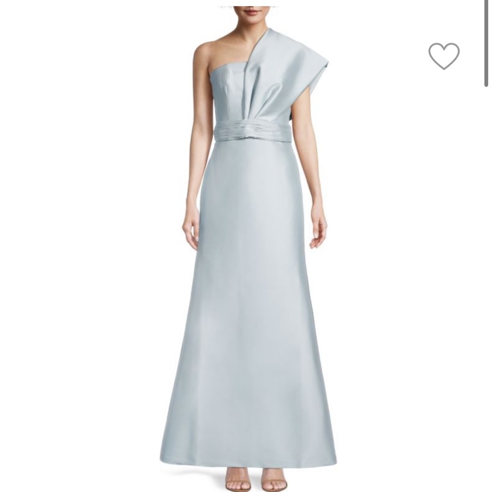 Sachin & Babi Hannah Ash Blue One Shoulder Gown